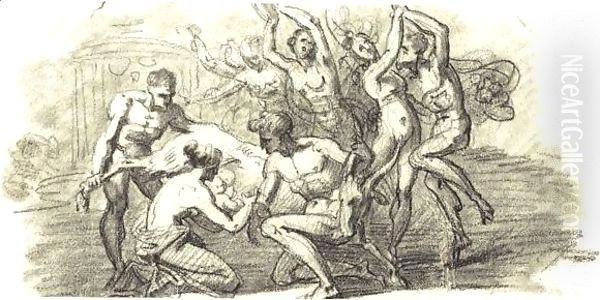 Sketches With Figures Oil Painting by Pierre-Paul Prud'hon