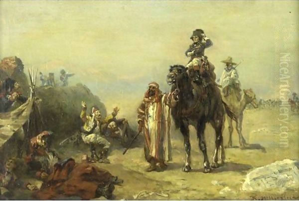 Bonaparte In Egypt Oil Painting by Robert Alexander Hillingford