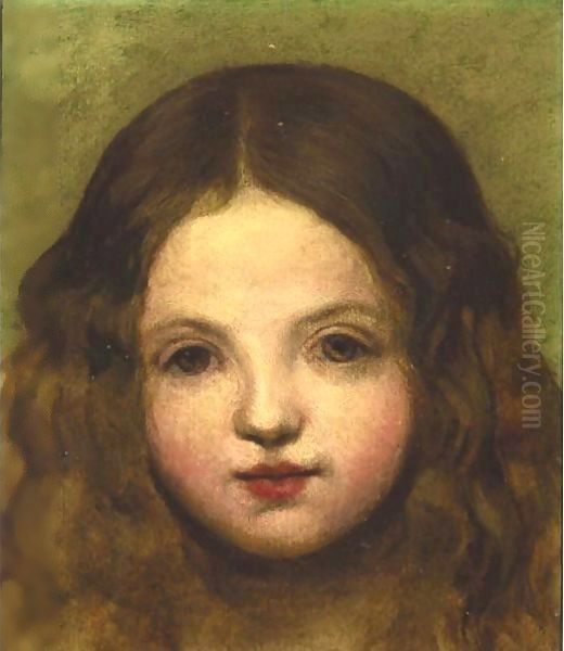 Portrait Of A Girl Oil Painting by George Frederick Watts