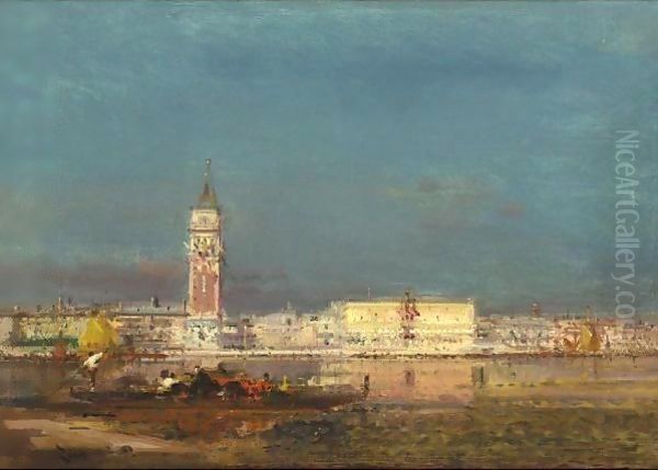 View Of Venice Oil Painting by Henri Duvieux