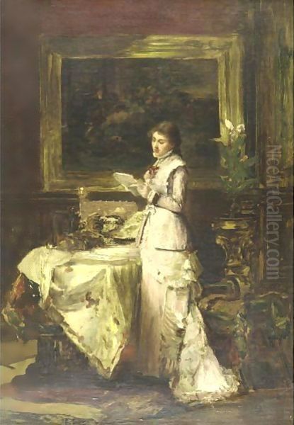 The Love Letter Oil Painting by Wenceslas Vacslav Brozik