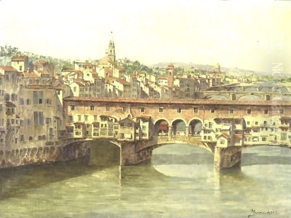 View Of The Ponte Vecchio Oil Painting by Antonietta Brandeis