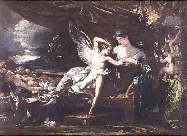 Venus And Cupid Oil Painting by Benjamin West