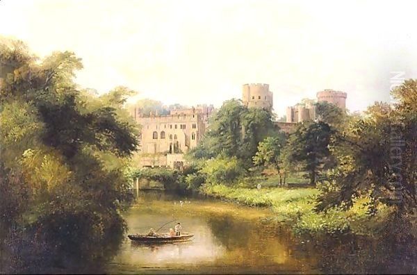 View Of Warwick Castle Oil Painting by John Syer