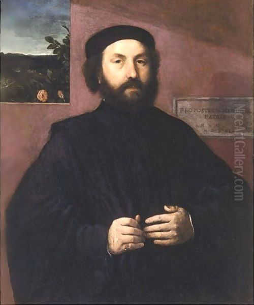 Portrait Of A Venetian Senator Oil Painting by Lorenzo Lotto