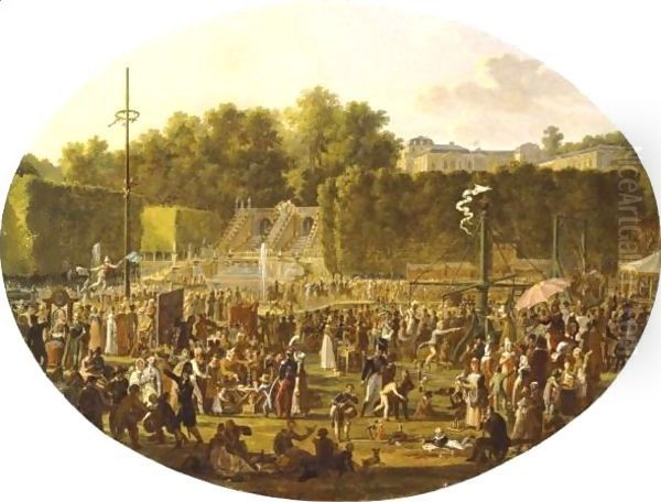 Feast In The Park Of Saint Cloud Oil Painting by Jean-Charles Develly