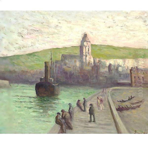 Le Treport, La Jetee Oil Painting by Maximilien Luce