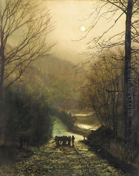 Forge Valley, Near Scarborough Oil Painting by John Atkinson Grimshaw