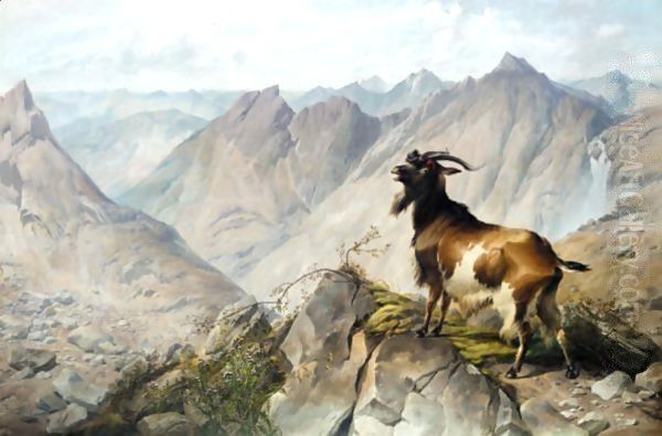 The Scapegoat - And The Goat Shall Bear Upon Him All Their Iniquities Unto A Land Not Inhabited. Leviticus, Xvi. 22 Oil Painting by Thomas Sidney Cooper