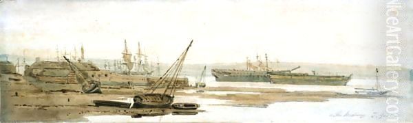 On The Medway Oil Painting by Thomas Girtin