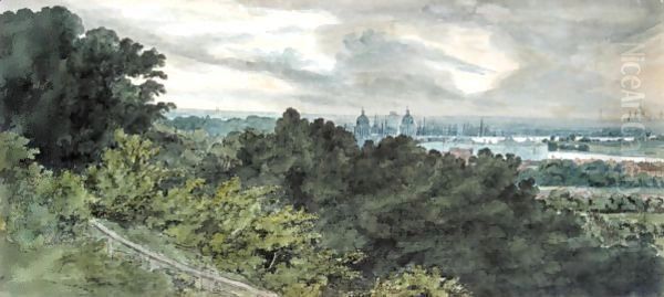 Greenwich With Hospital Towers Oil Painting by George Heriot