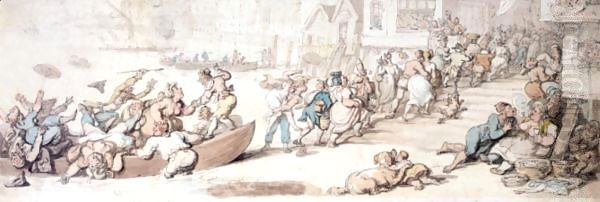 The Salutation Inn, Greenwich Oil Painting by Thomas Rowlandson