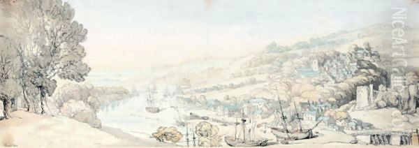 Chepstow Oil Painting by Thomas Rowlandson