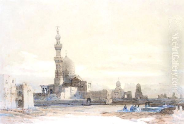 The Tombs Of The Caliphs, Cairo Oil Painting by David Roberts