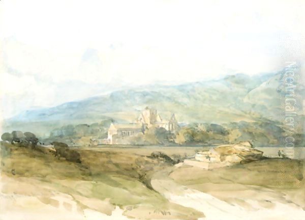 The Priory Of Pluscarden, Morayshire Oil Painting by David Roberts