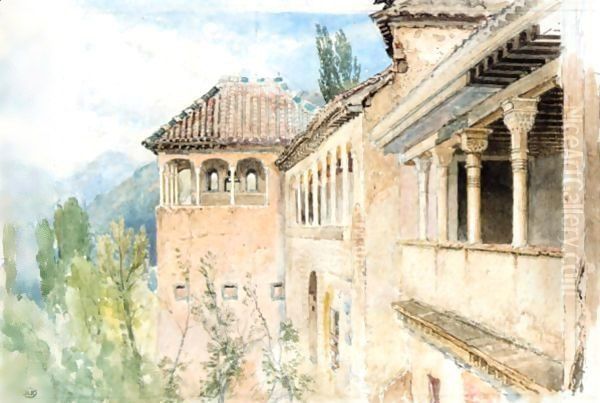 Tocador De La Reina, The Alhambra, Grenada, Spain Oil Painting by Myles Birket Foster