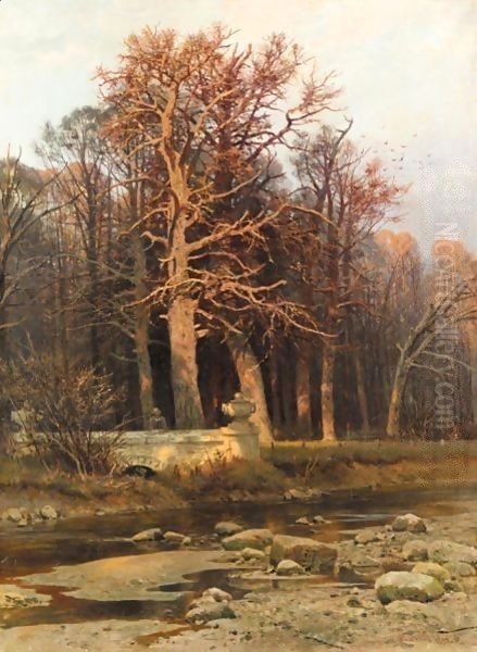 Woodside Stream Oil Painting by Ivan Shishkin