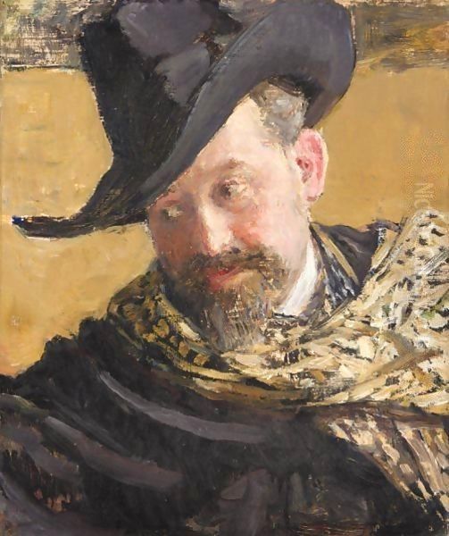 Portrait Of The Artist Vasily Levy Oil Painting by Ilya Efimovich Efimovich Repin