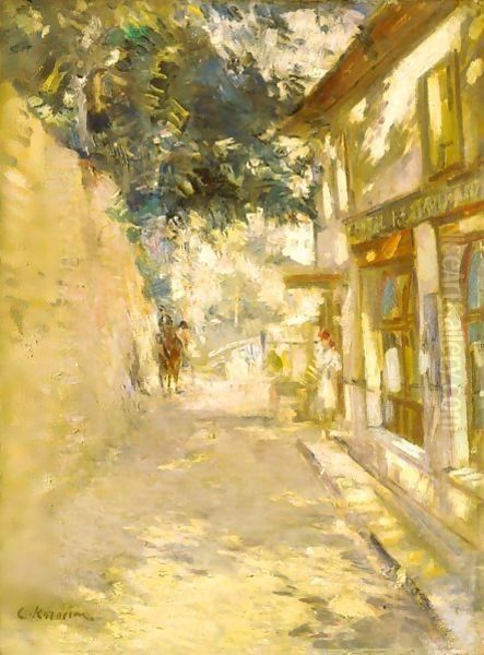 A Street Scene In Nice Oil Painting by Konstantin Alexeievitch Korovin