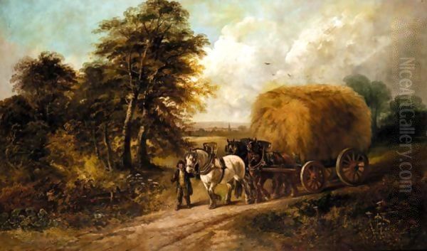 The Hay Wagon Oil Painting by John Barker