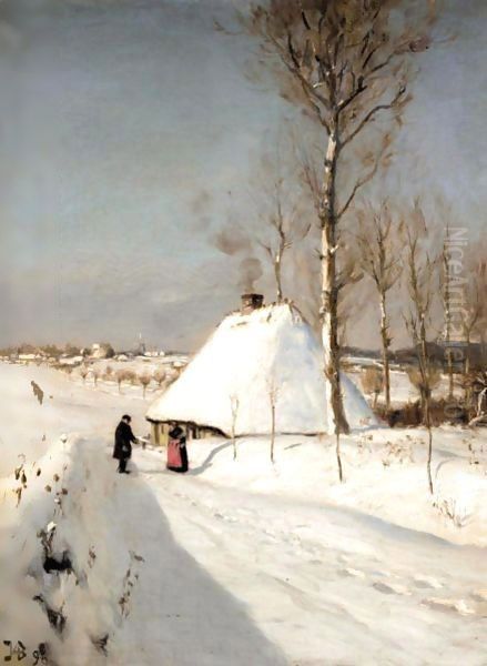 Winter Landscape Oil Painting by Hans Anderson Brendekilde