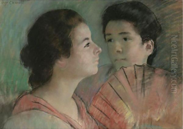 Two Sisters Oil Painting by Mary Cassatt