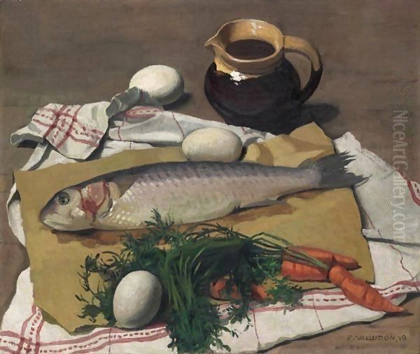 Mulet, Vegtables And Eggs, 1919 Oil Painting by Felix Edouard Vallotton