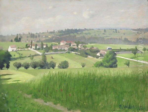 Landscape In Epinay-Sur-Orges, 1891 Oil Painting by Felix Edouard Vallotton