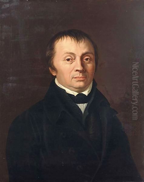 A Portrait Of J.H. Muller Von Zurich Oil Painting by Johann Heinrich Pfenninger