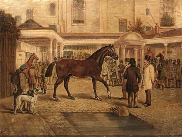 Sale At Old Tattersall'S Oil Painting by Henry Jnr Alken