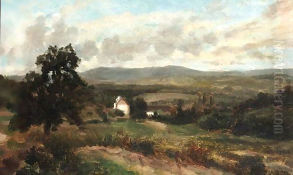 View Of A Mountaineous Landscape Oil Painting by Henri-Joseph Harpignies