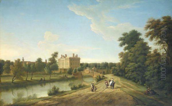 View Of Dunton Hall, Lincolnshire Oil Painting by George Lambert