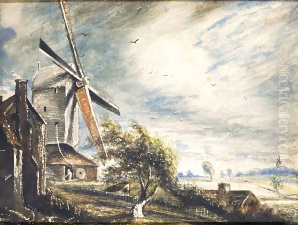 A Mill Near Colchester Oil Painting by John Constable