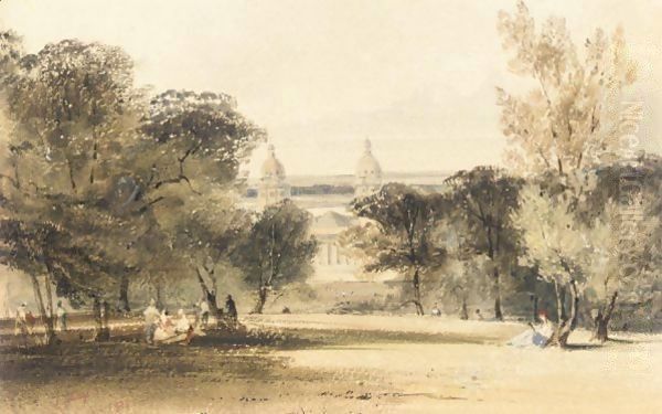 Greenwich Hospital From The Park Oil Painting by Thomas Shotter Boys