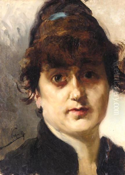 Woman's Head Study For El Dos De Mayo Oil Painting by Joaquin Sorolla Y Bastida