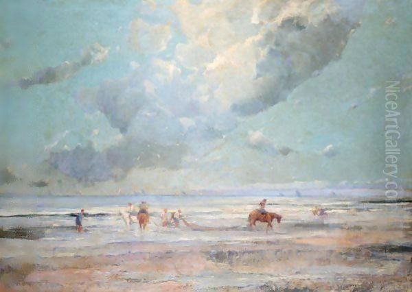 The Beach At Pals, Gerona Oil Painting by Eliseu Meifren i Roig