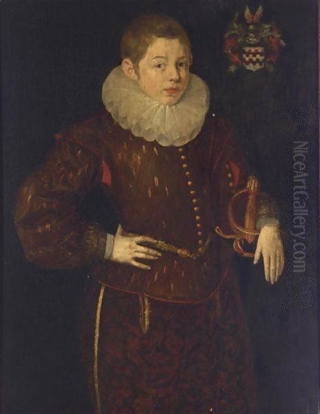 A Portrait Of Othon D'Arckel Oil Painting by Frans Pourbus the younger