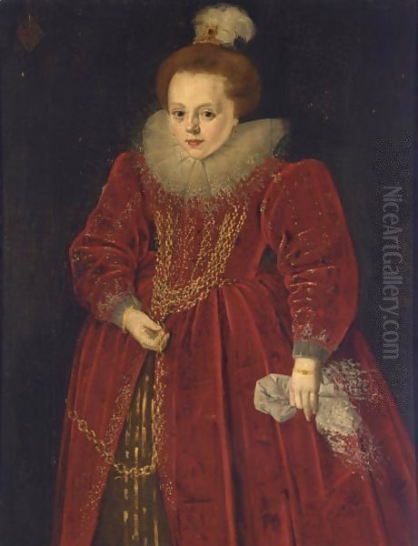 A Portrait Of Catherine D'Arckel Oil Painting by Frans Pourbus the younger