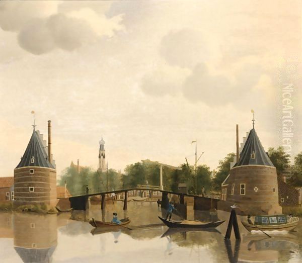 Haarlem A View From The Noorder Buiten Spaarn Oil Painting by Francois Guerin