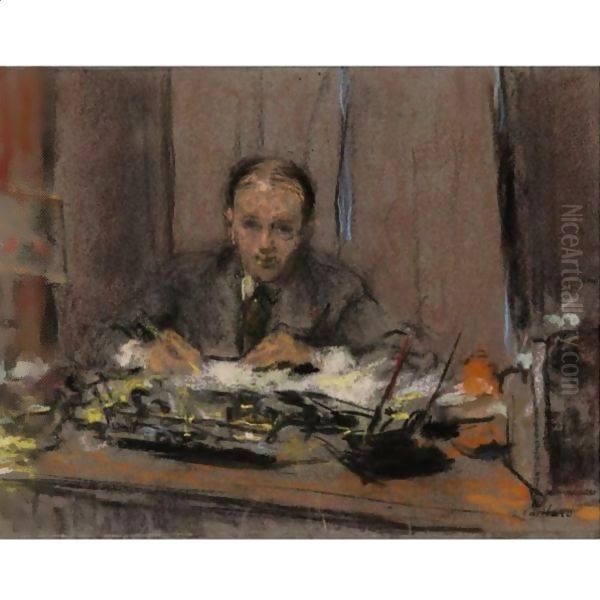 Lucien Rosengart, Etude Oil Painting by Jean-Edouard Vuillard