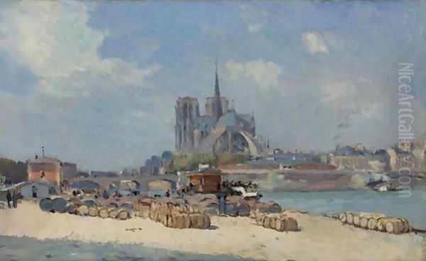 Notre Dame, Paris 2 Oil Painting by Albert Lebourg