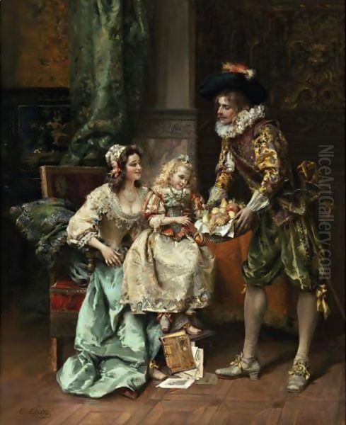 She Picked Her Favorite Oil Painting by Cesare-Auguste Detti