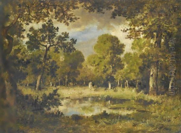 Mare En Clairiere, Foret De Fontainebleau Oil Painting by Narcisse-Virgile D Az De La Pena