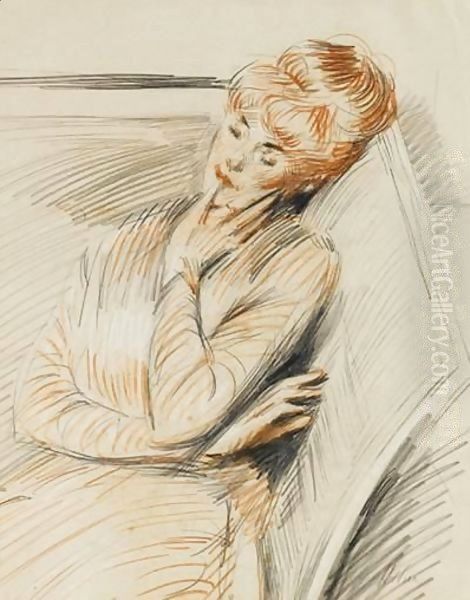 Madame Helleu Se Reposant Oil Painting by Paul Cesar Helleu