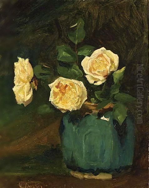 A Still Life With Roses Oil Painting by Floris Arntzenius