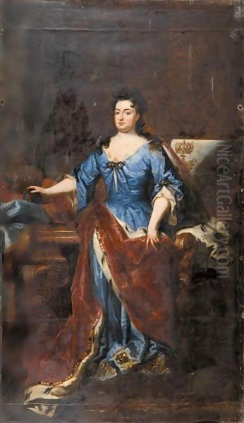 Portrait Von Konigin Sophie Charlotte In Preussen (1668-1705) Oil Painting by Sir Godfrey Kneller