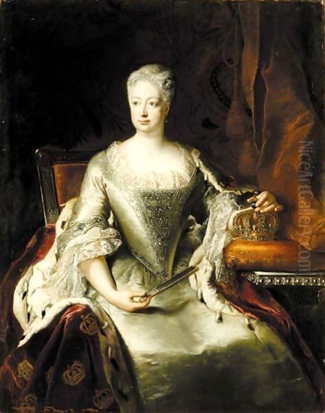 Portrait Von Konigin Sophie Dorothea Oil Painting by Antoine Pesne