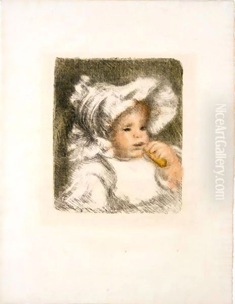 L'Enfant Au Biscuit Oil Painting by Pierre Auguste Renoir