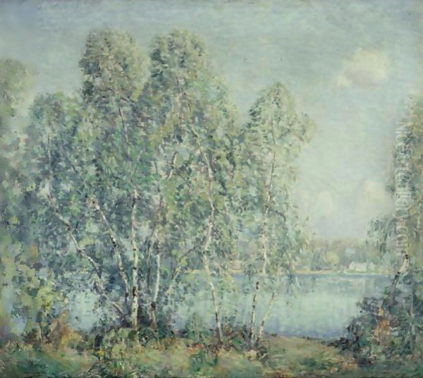 On The Lake, Lyme, Connecticutt Oil Painting by Wilson Henry Irvine