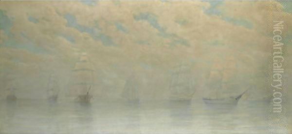 Study For 'Entering Harbor' Oil Painting by Francis Davis Millet